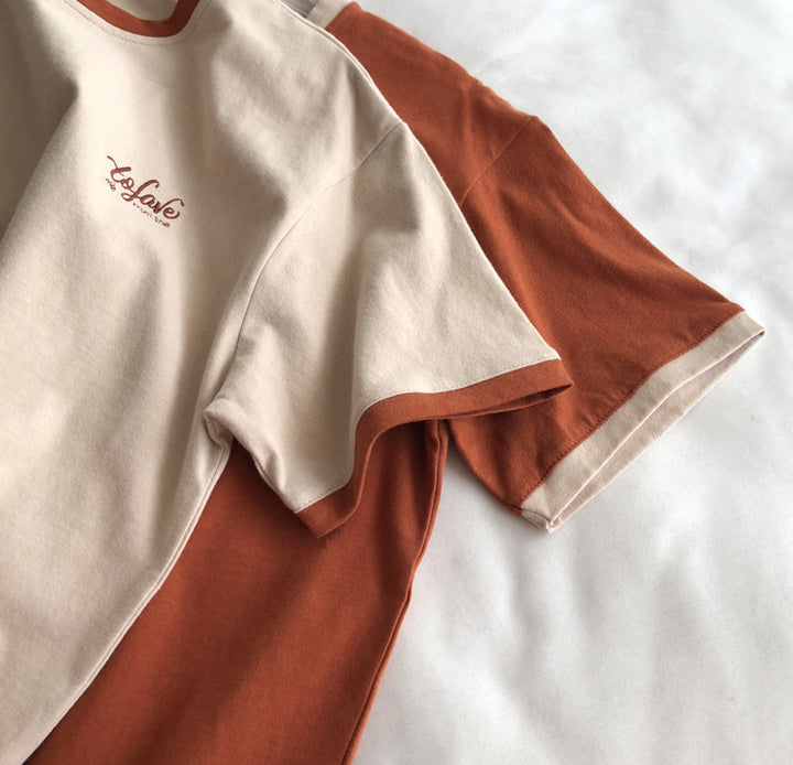Femme Fritids Grafik T-shirt med kontrasterende krave Stilla