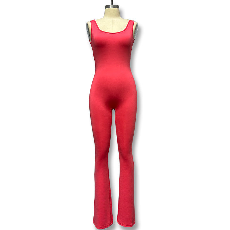 Dame Elegant Jumpsuit med figursyet snit og flared ben Skovae