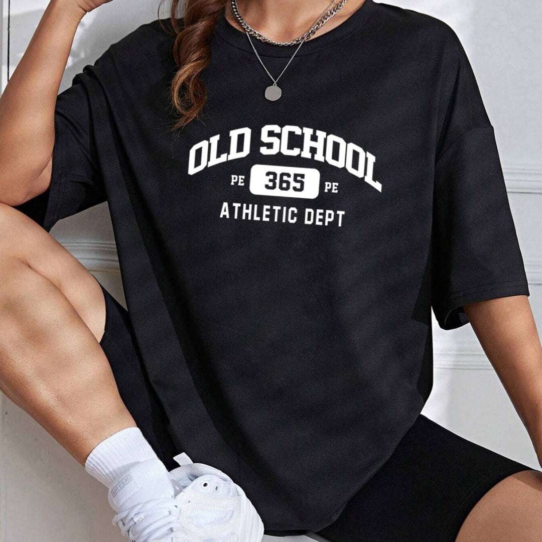 Dame oversized Atletisk T-shirt med kreativ grafisktryk Stilla