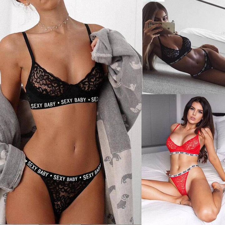 Dame-Bralette og Tanga-Sæt med Spitze Stilla