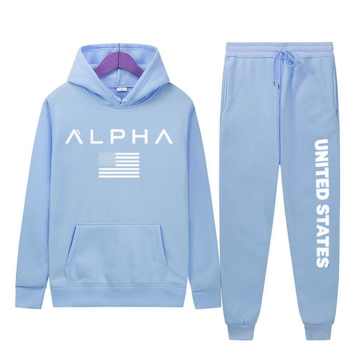 Kvinders hoodie og joggingbukser sæt med kreativt frontprint og sporty snit Skovae