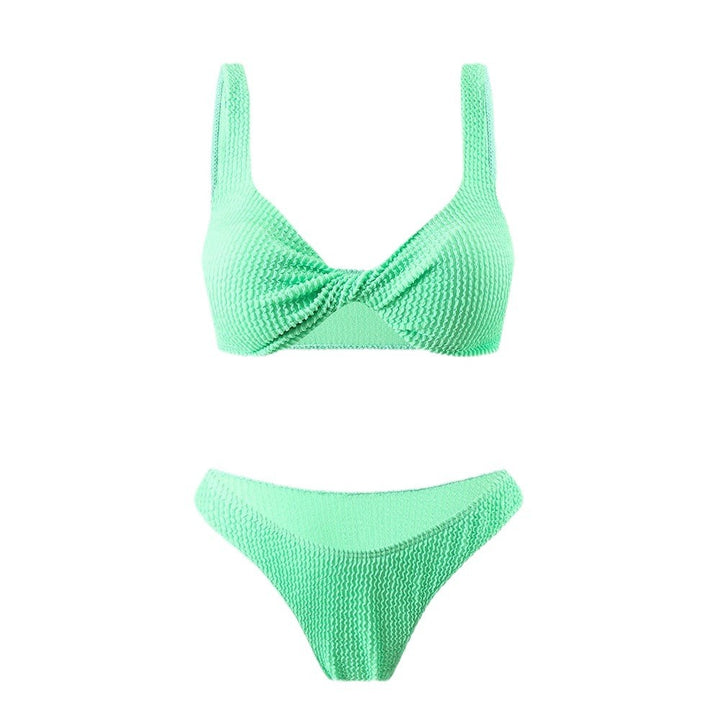 Dame Bikini-sæt med raffineret knudedesign og høj benudskæring Stilla