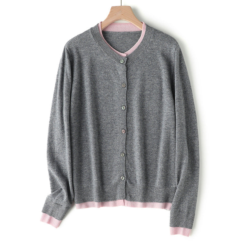 Femme Klassisk Cardigan Pullover Stilla