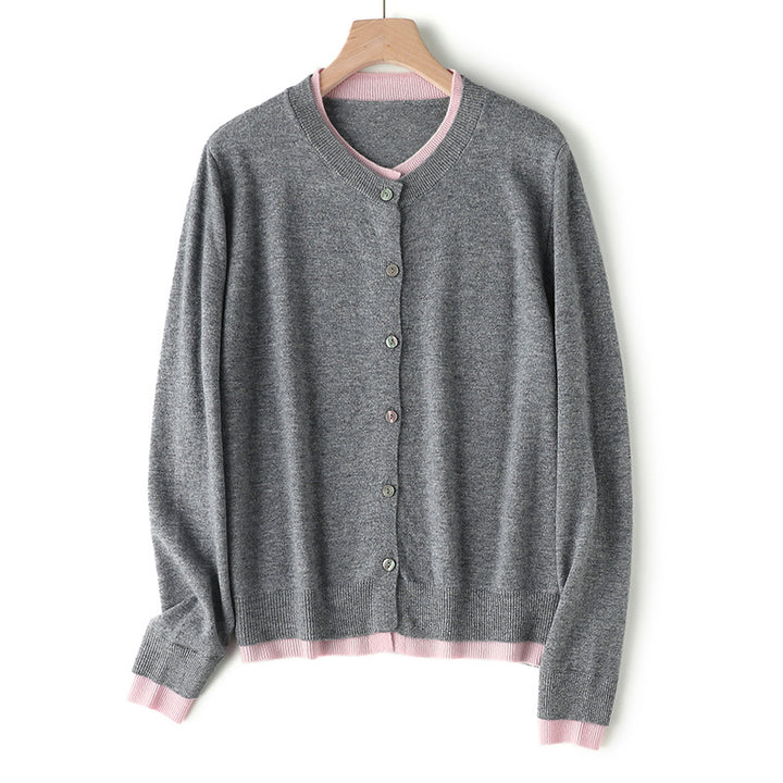 Femme Klassisk Cardigan Pullover Stilla
