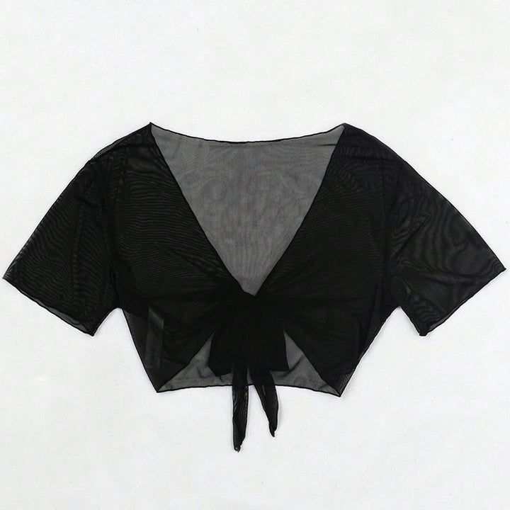 Dame Mode Cropped-Top med knudedetail Skovae
