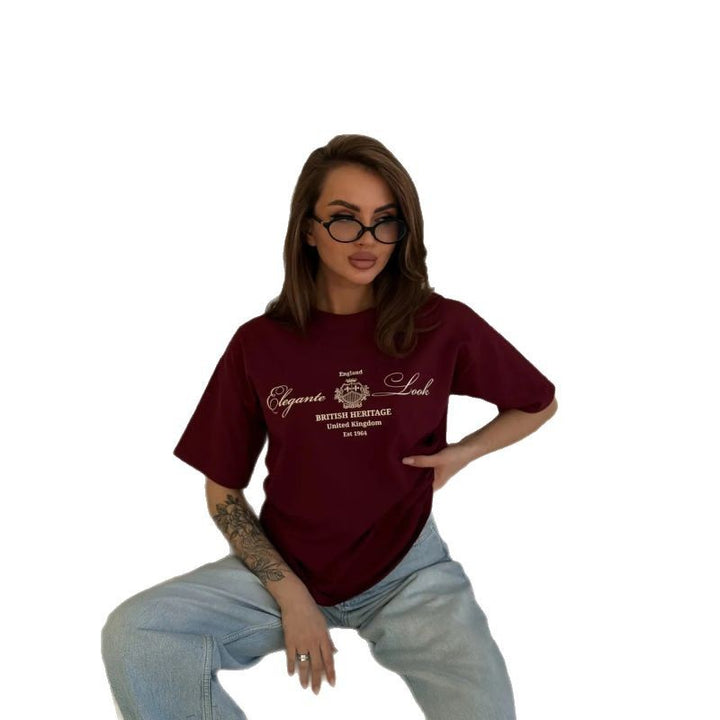 Dame T-shirt med elegant tekst og afslappet pasform Stilla