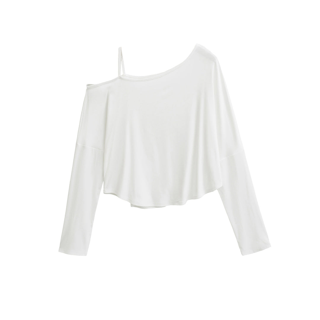 Dame asymmetrisk top med elegant one-shoulder-design og blødt materiale Stilla