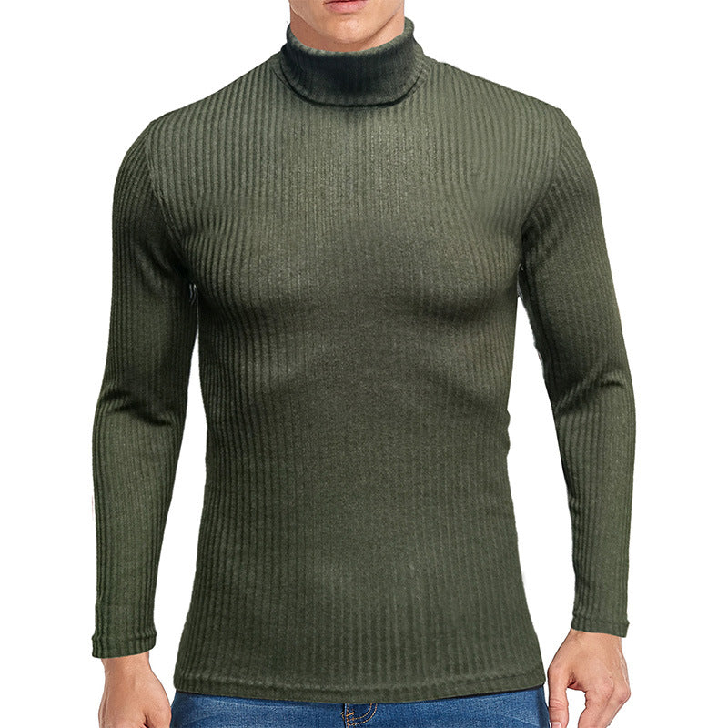 Herrer Langærmet rullekrave sweater i høj kvalitets ribstrik Stilla