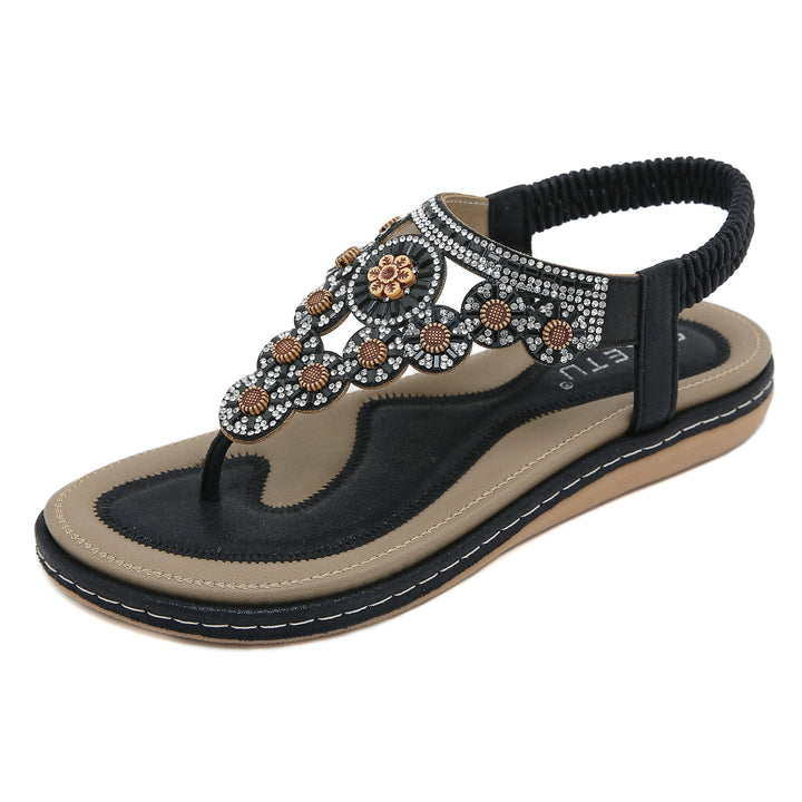 Dame stilfulde flip-flops med dekorativ stenudsmykning Stilla