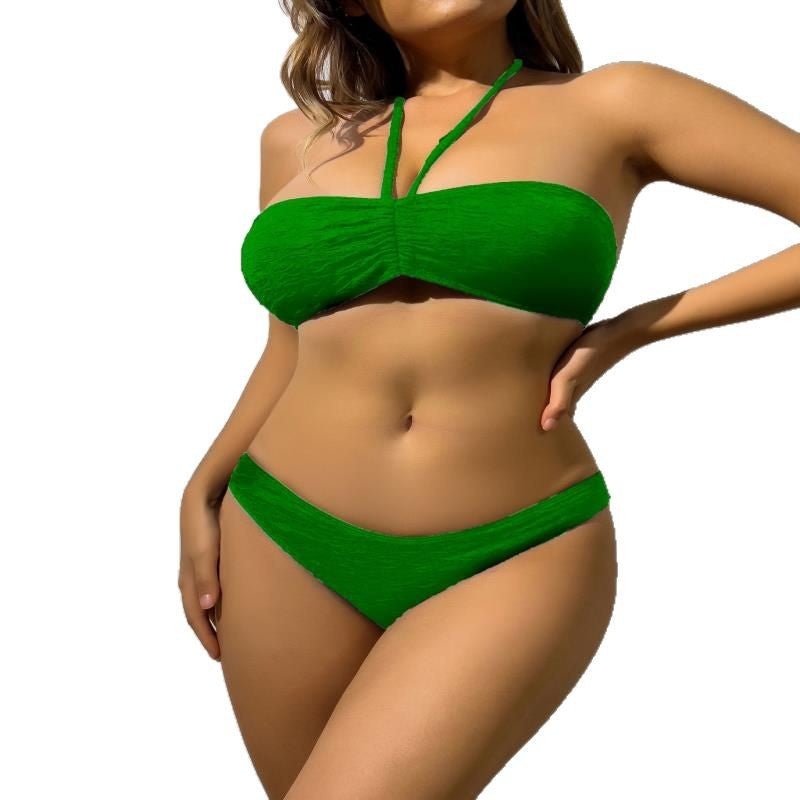 Dame Bandeau-Bikini med elastiske stropper og raffineret indpakningsdetalje Skovae