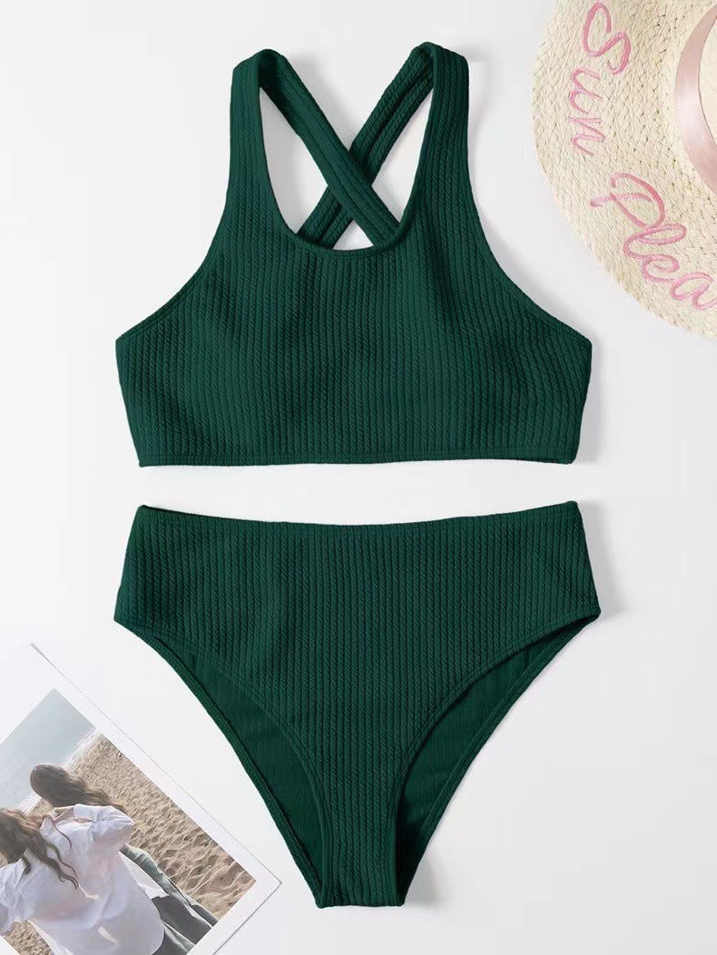 Dame Bikini-sæt med sportsligt og komfortabelt ribdesign Skovae