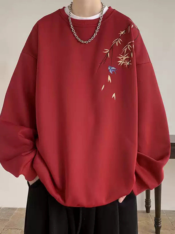 Dame afslappet sweatshirt med kreativt blomsterbroderi og behagelig pasform Stilla