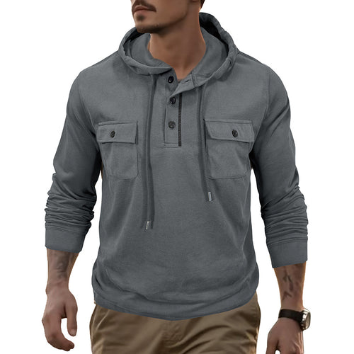 Herrer Hoodie med funktionelle brystlommer og hætte Stilla