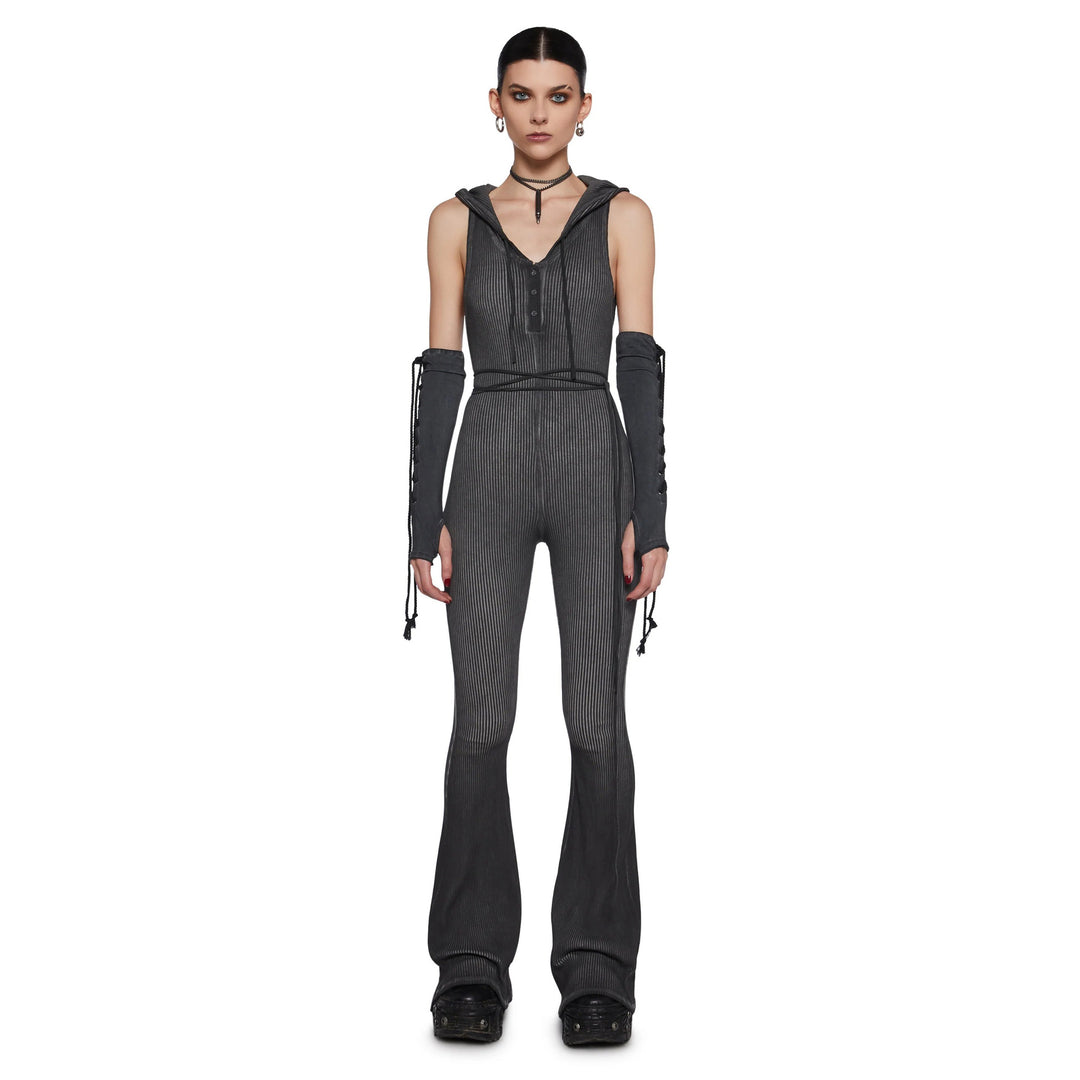 Kvinder's Fitted Jumpsuit med Hætte og Lange Ærmer Stilla
