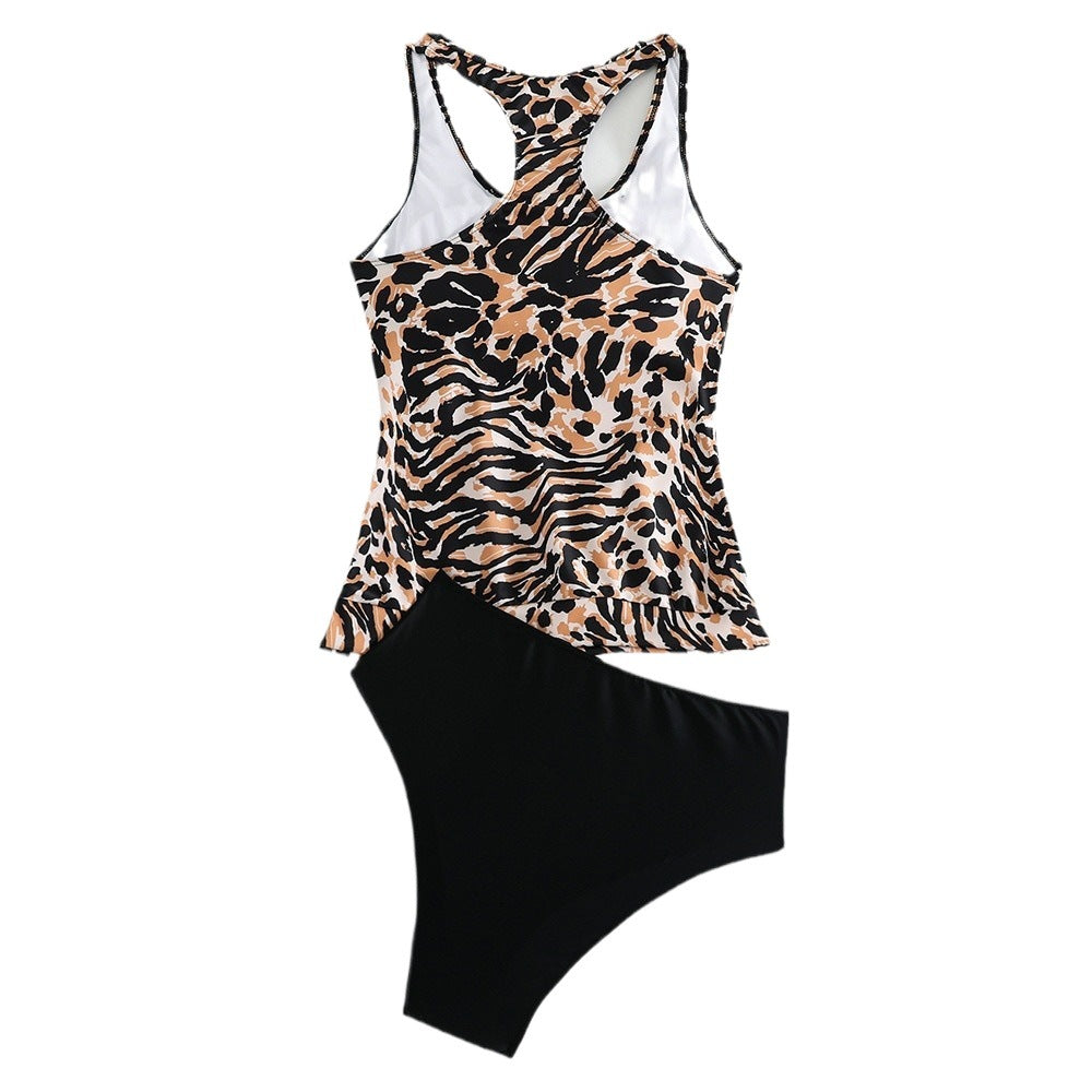 Femme Stylish Højhalset Tankini Badetøj Sæt Stilla
