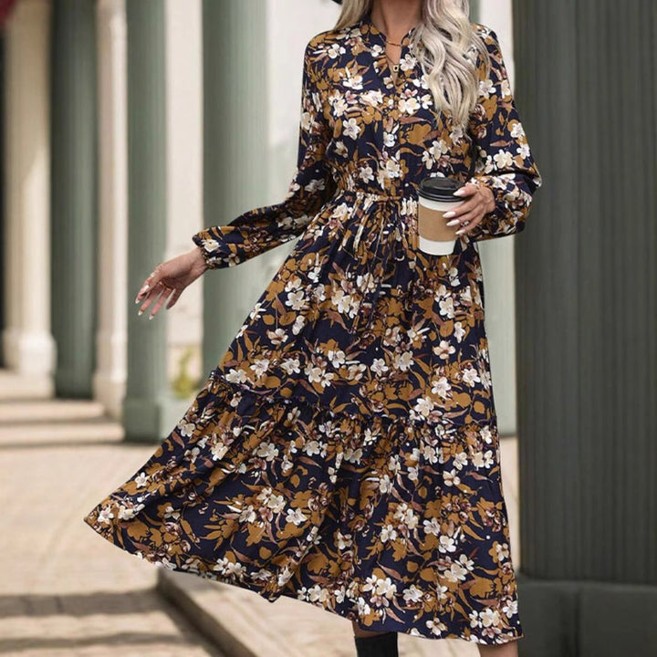 Dame Midi-kjole med flot design, asymmetrisk snit og elastisk bånd Stilla