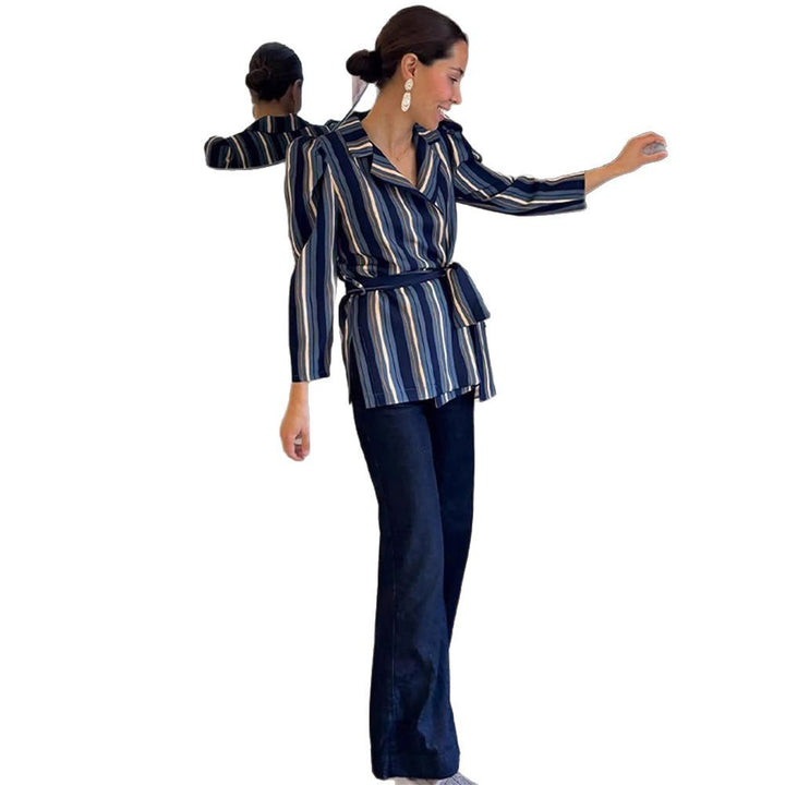 Dame elegant og figursyet blazer-buksedragt Stilla