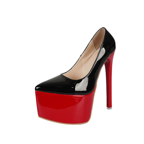 Femme Læder Platform Høje Hæle Stilla