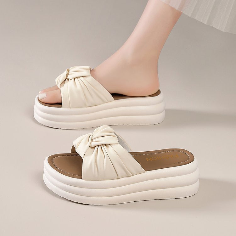 Dame elegante platform-sandaler med moderne knude-design og polstret sål Stilla