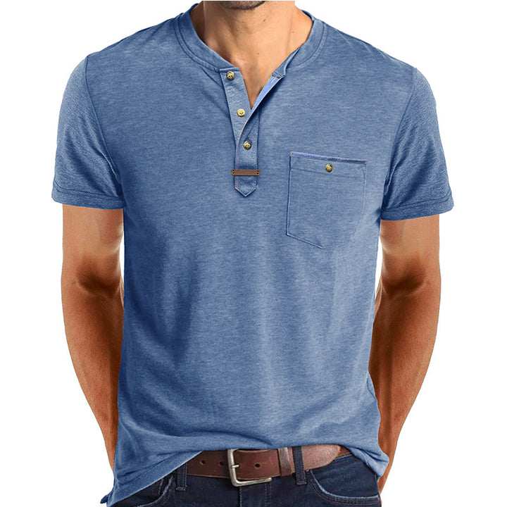 Herrer Kortærmet Henley T-shirt med modiske detaljer Stilla