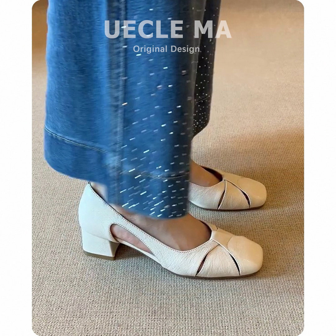 Damer Elegante Blokhæle Slingback Sko Stilla