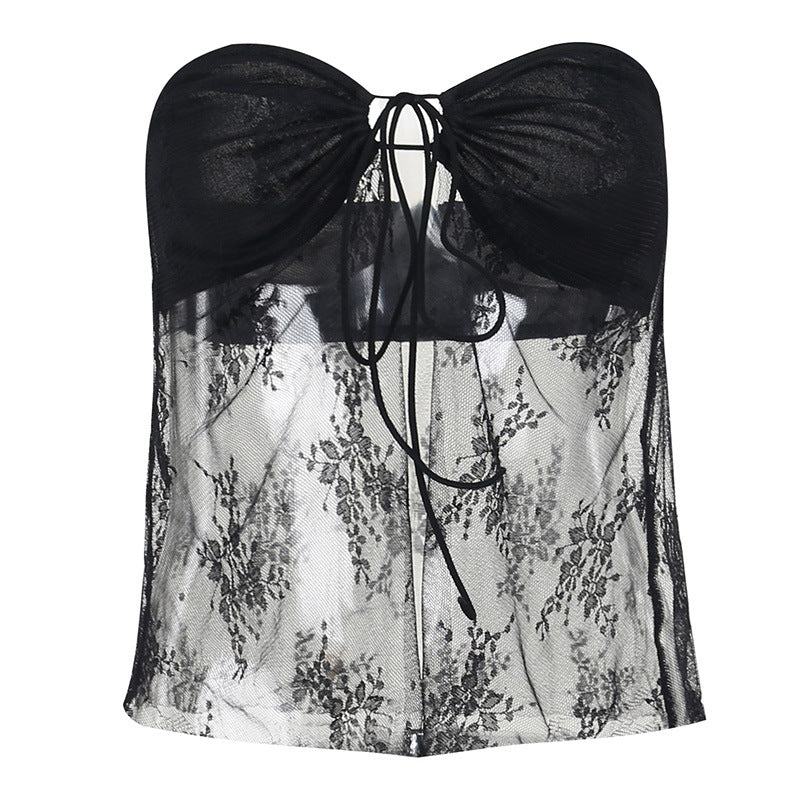 Dame Gennemsigtig Spitze Strapless Top Stilla