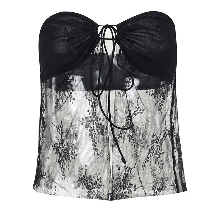 Dame Gennemsigtig Spitze Strapless Top Stilla