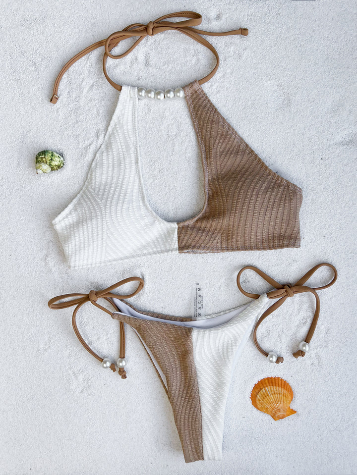 Dame Cut-Out Bikini med perle accenter Skovae
