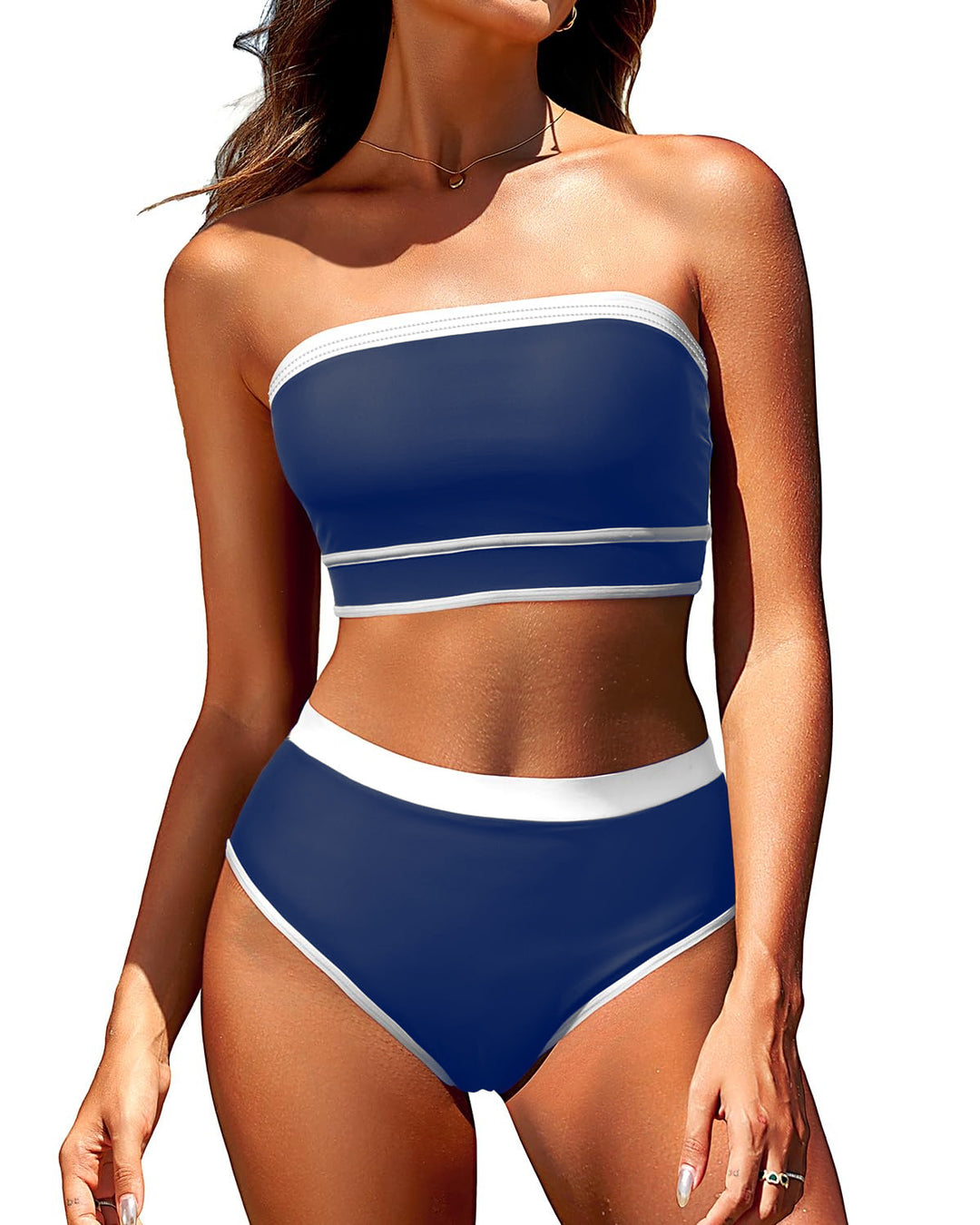 Dame Bandeau-Bikini med høj talje Stilla