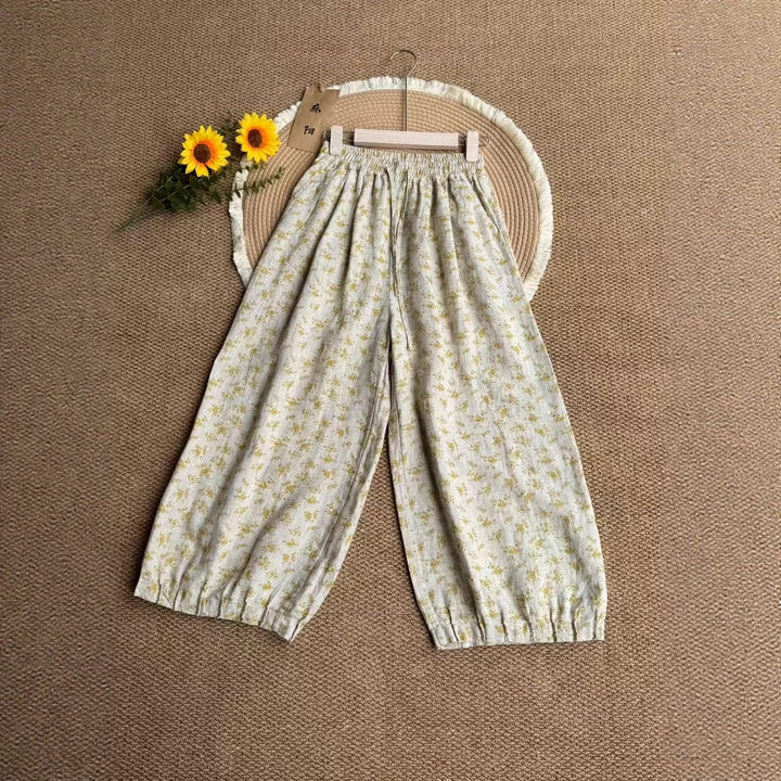 Dame Højttaljede Floraltryk Casual Culottes Stilla
