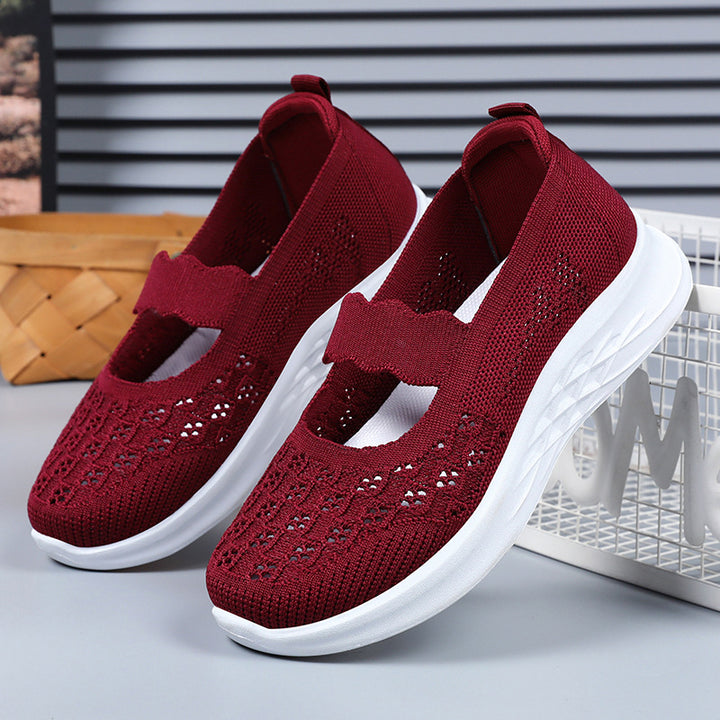 Femme Åndbare Slip-On Mary Jane Sneakers med Komfort Stretch-Overdel Stilla