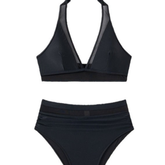 Dame bikini-sæt med elegant V-udskæring og høj talje Stilla