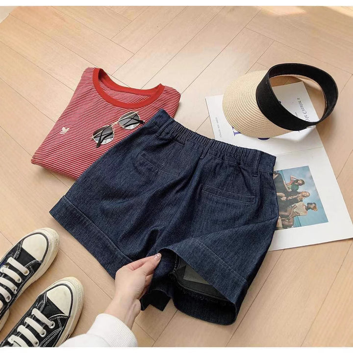Dame Lette Denim-Shorts i Casual-Stil Stilla