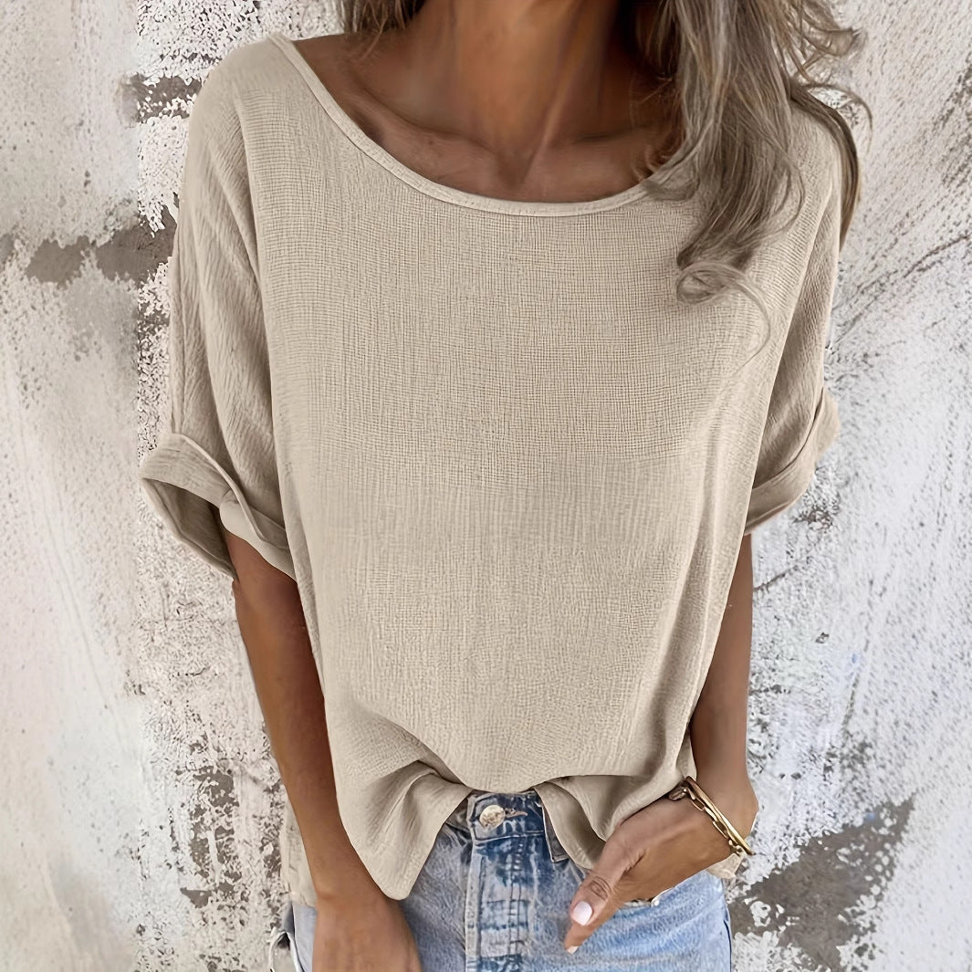 Dame Relaxed Fit Tekstureret T-shirt Stilla