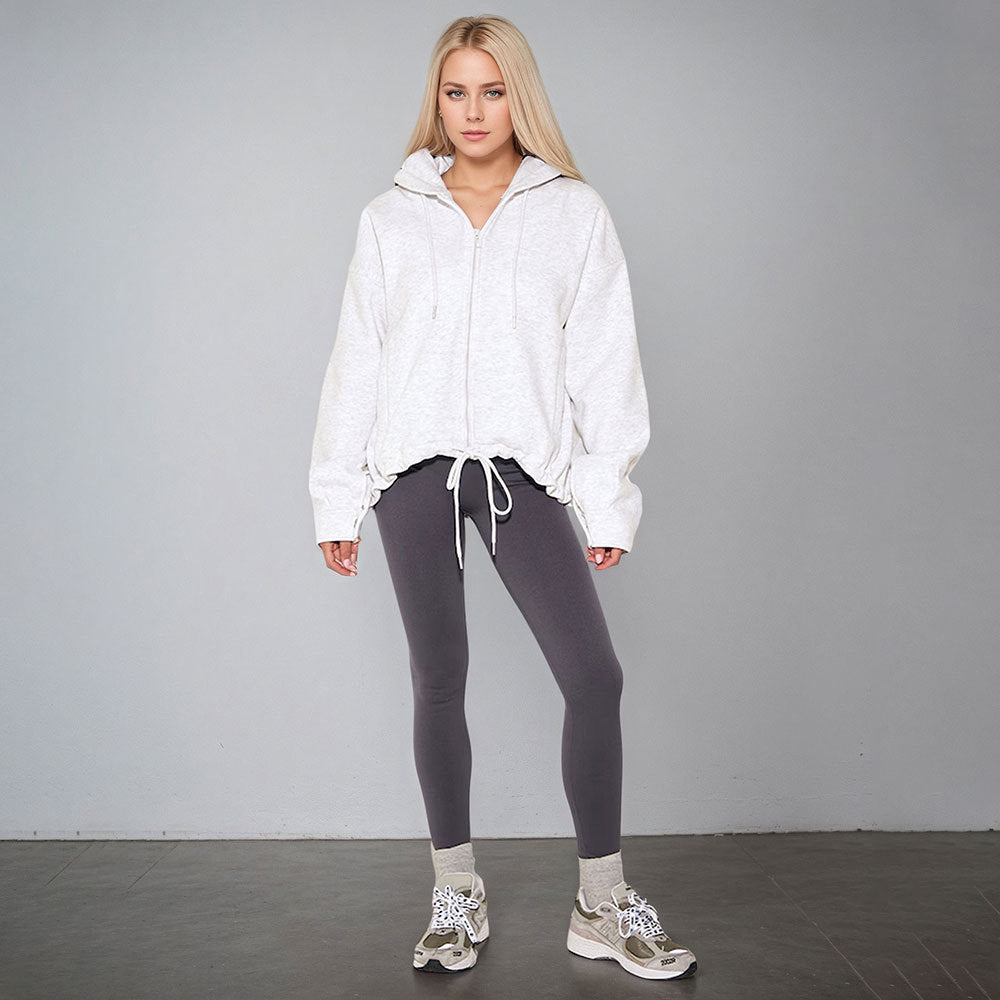 Kvinders oversized hoodie med snørebånd og sidelommer Stilla