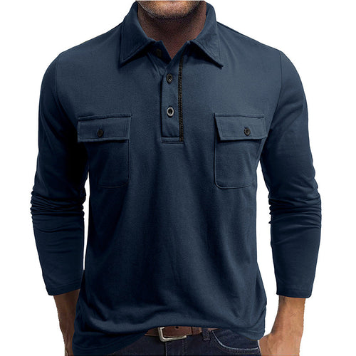 Stilla | Poloshirts bomuldsblanding Regular fit Lange ærmer Klaplommer
