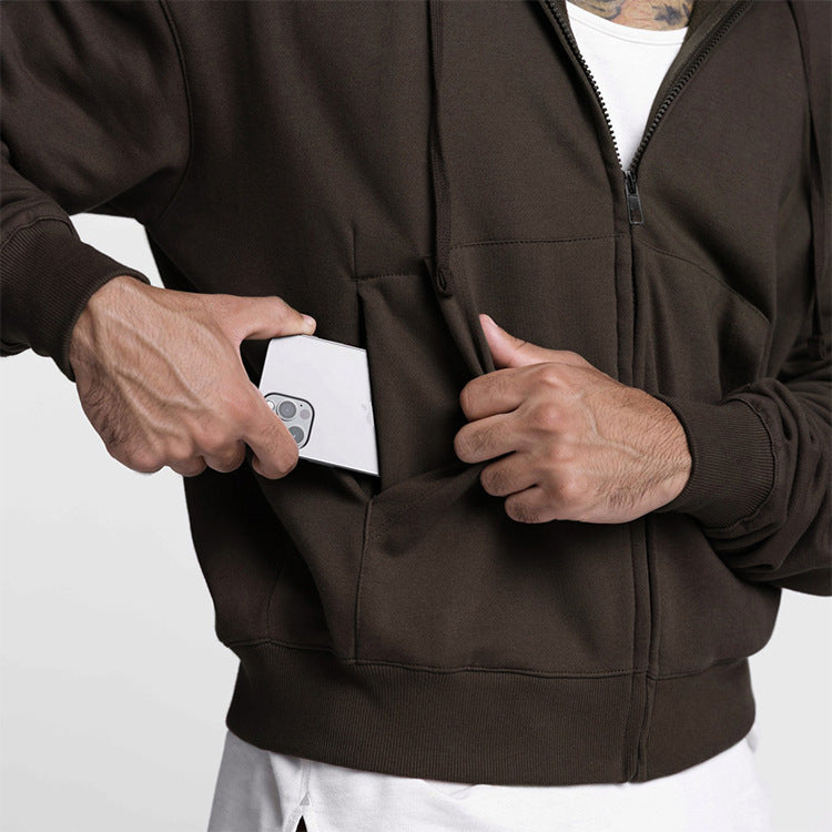 Herrer Cozy Zip-Hoodie med frontlomme og blødt fleecefôr Stilla