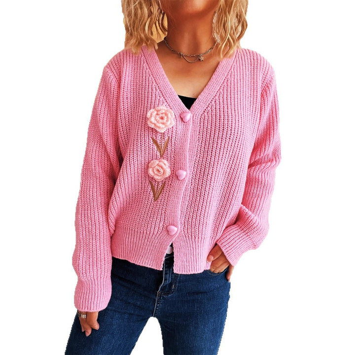 Damer cardigan med legesyg blomsterbroderi Stilla