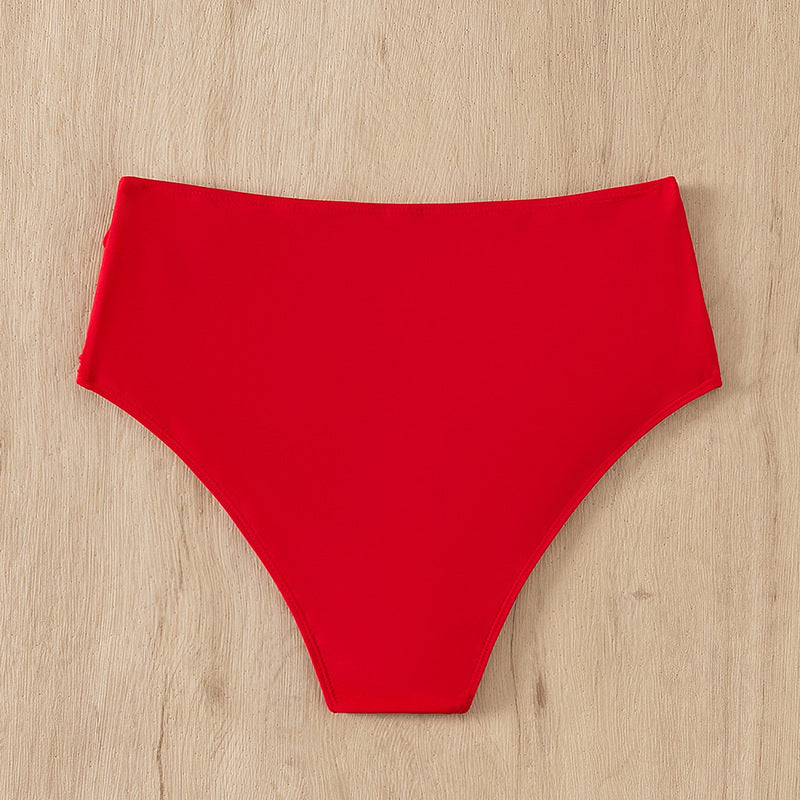 Dame Høj Talje Bikini-Bund med Rynkedesign Skovae