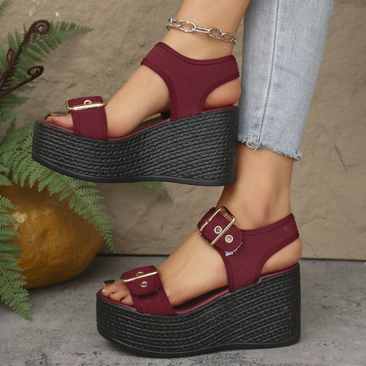 Dame Wedge-sandaler med åndbart overmateriale og robust bast-design Stilla