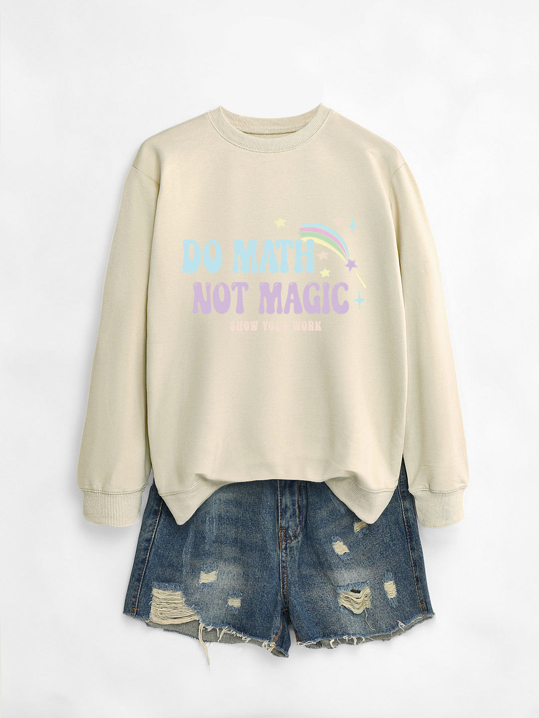 Dame casual sweatshirt med inspirerende matematikmotiv Stilla