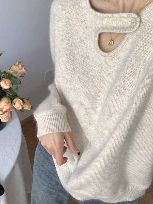 Stilla | Pullover med knaplukning ved kraven