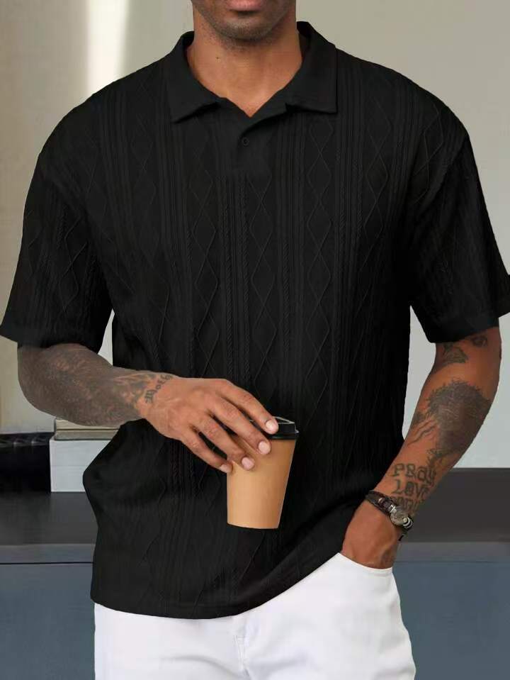 Herre Poloshirt med struktureret design Stilla