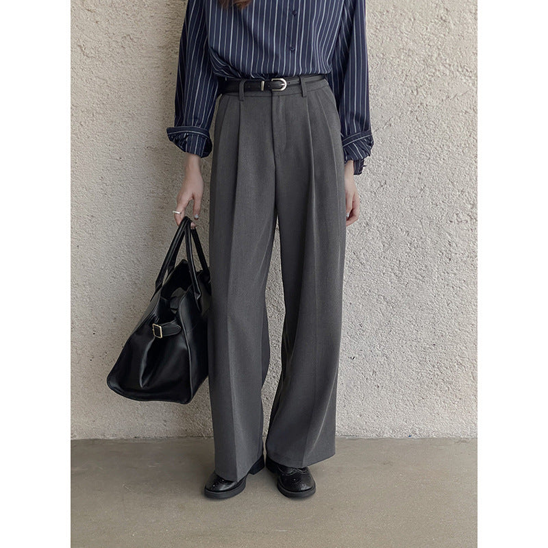 Dame bred bukser med høj talje og elegant drapering Stilla