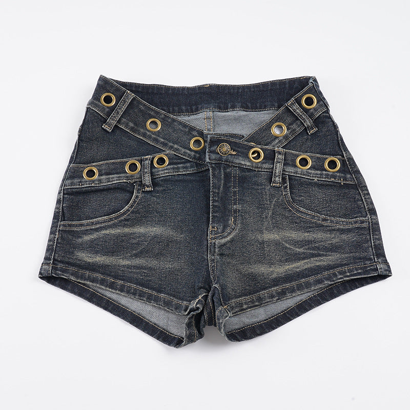 Dame Flared Jeans med dekorative knapdetaljer og moderigtigt finish Skovae