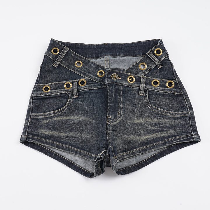 Dame Flared Jeans med dekorative knapdetaljer og moderigtigt finish Skovae