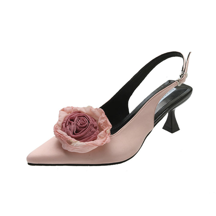 Dame Slingback-pumper med florale applikationsdetaljer Stilla