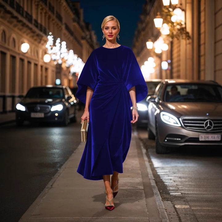 Dame Elegant Velour Aftenkjole Stilla