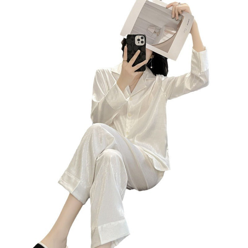 Femme Afslappet Fit Satin Pyjama Sæt Stilla