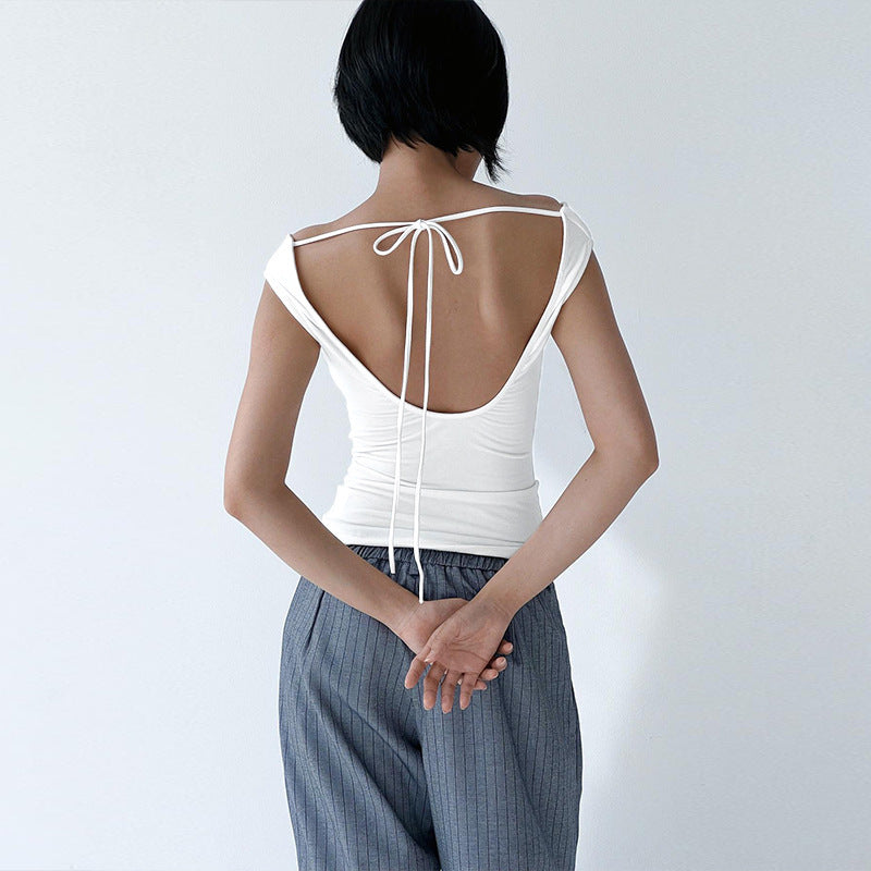 Damebluse med smart omslagssnit Skovae